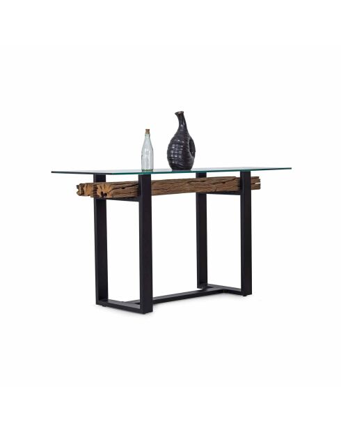 Console bois recyclé et métal | Bois recyclé Sufa