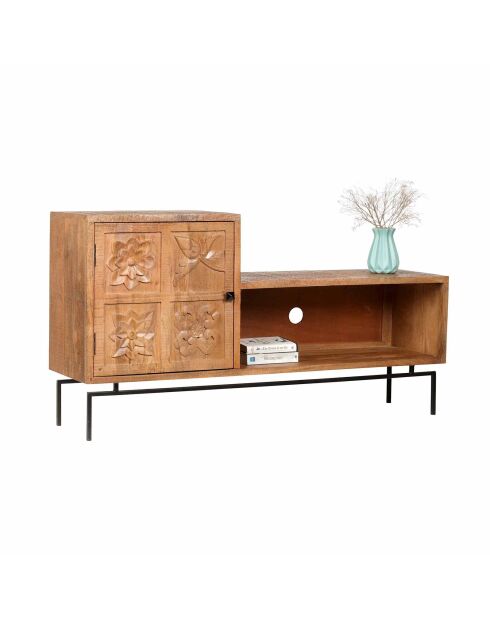 Meuble TV asymétrique 1 porte | Manguier Sculture
