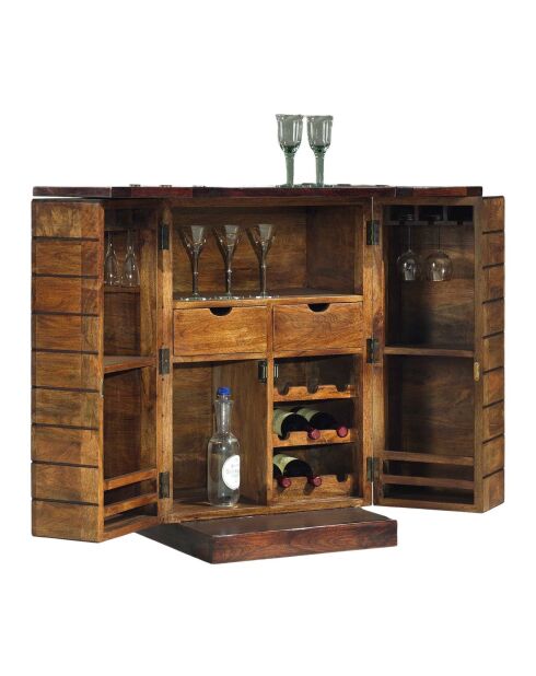 Meuble bar pliant bois bicolore  Manguier Herods