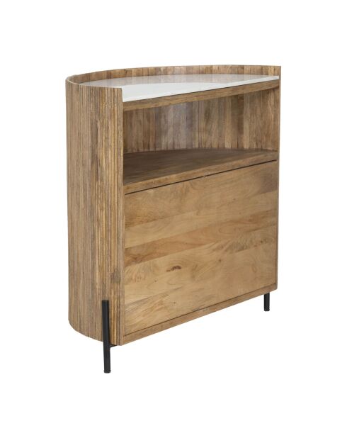 Bar demi lune plateau marbre blanc  Manguier Kfir II