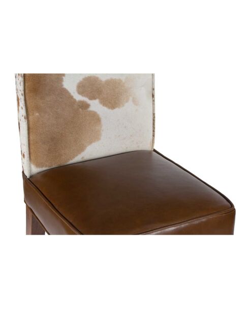 Chaise à haut dossier en peau de vache  Acacia Savage
