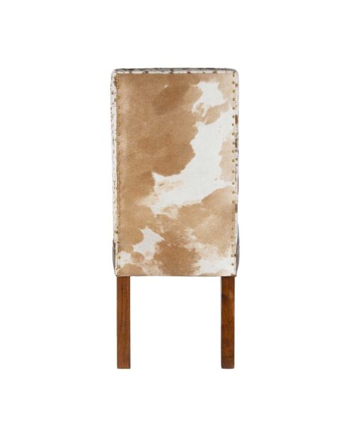 Chaise à haut dossier en peau de vache  Acacia Savage