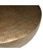 JONAS - Table basse coque ronde 90x90cm en aluminium doré antique