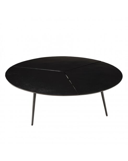 JAMES - Table basse ronde 100x100cm en aluminium noir mat