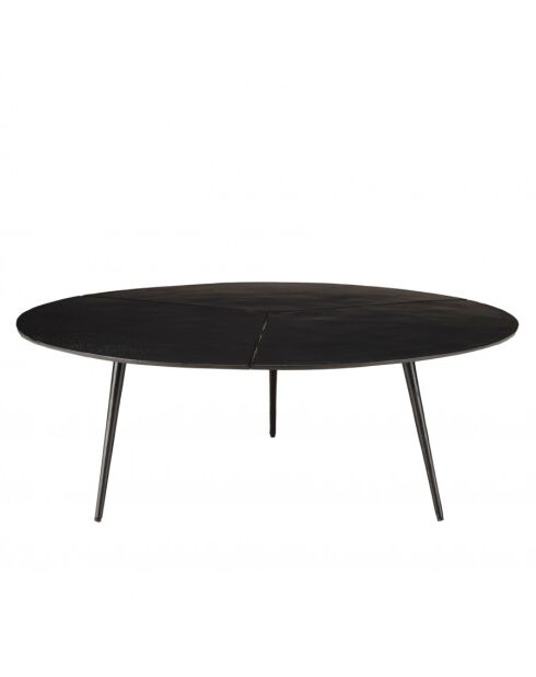 JAMES - Table basse ronde 100x100cm en aluminium noir mat
