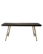 JONAS - Table basse rectangulaire en aluminium plateau noir pieds dorés