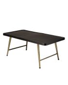 JONAS - Table basse rectangulaire en aluminium plateau noir pieds dorés