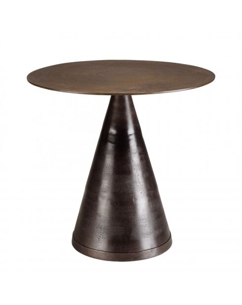 JONAS - Runder Tisch 80 cm aus Aluminium in Messingfarbe mit konischem Fuß