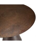 JONAS - Table ronde 80cm alu couleur laiton pied conique