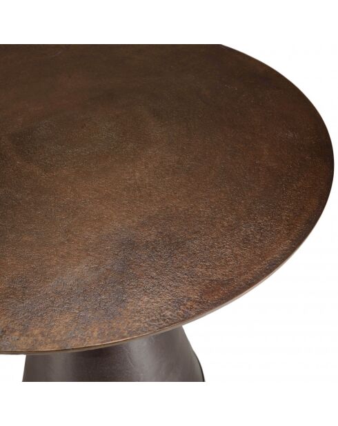 JONAS - Runder Tisch 80 cm aus Aluminium in Messingfarbe mit konischem Fuß