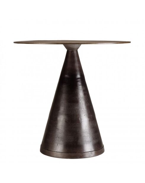 JONAS - Runder Tisch 80 cm aus Aluminium in Messingfarbe mit konischem Fuß