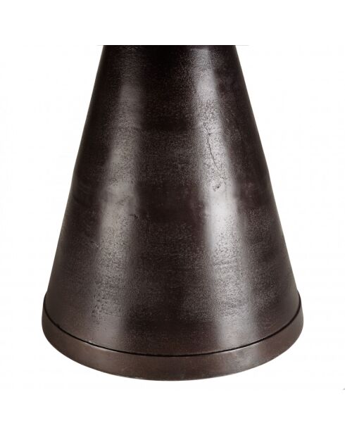 JONAS - Runder Tisch 80 cm aus Aluminium in Messingfarbe mit konischem Fuß