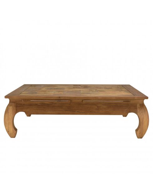ALIDA- Table opium 120x120cm en teck recyclé plateau mosaïque