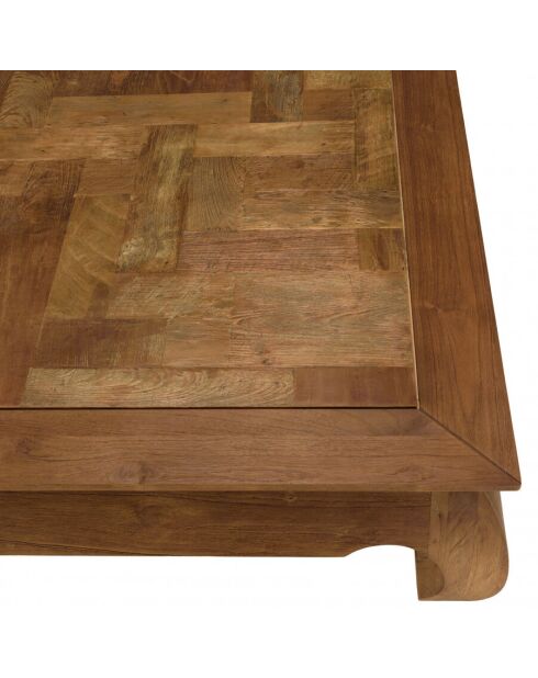 ALIDA- Table opium 120x120cm en teck recyclé plateau mosaïque