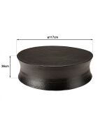 JONAS - Table basse ronde 117x117cm en aluminium noir