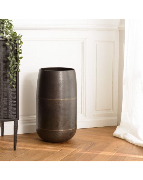 JONAS - Vase largeur 30.5cm hauteur 52.5cm acier couleur bronze cuivré
