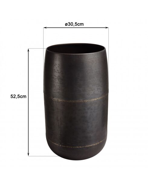 JONAS - Vase largeur 30.5cm hauteur 52.5cm acier couleur bronze cuivré