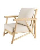 WILL - Ensemble MADURA : canapé 2 places, 2 fauteuils, 1 table basse en teck