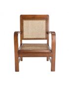 ERIS - Fauteuil mindi et cannage bois foncé