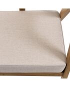 WILL - Canapé Flores 2 places en teck dossier cannage naturel coussin gris