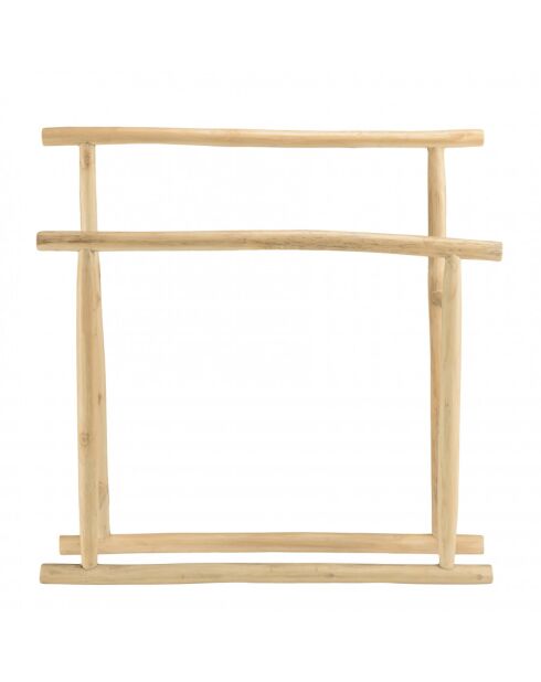 WILL - Porte-serviettes double portant en branches de teck naturel