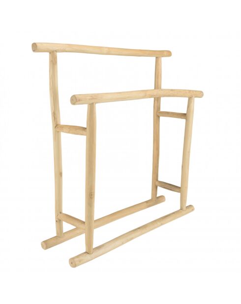 WILL - Porte-serviettes double portant en branches de teck naturel