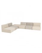 GLORIA - Canapé modulable 6 pièces en coton gris et beige