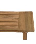 KALLY - Banc de jardin 270x35cm en teck recyclé, pieds croisés