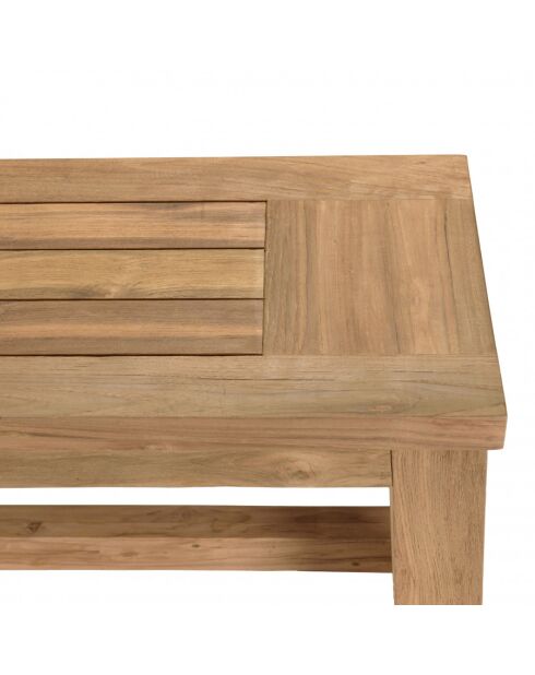 KALLY - Banc de jardin 270x35cm en teck recyclé couleur naturelle