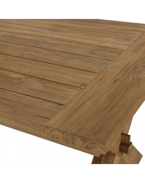 KALLY - Garten-Esstisch 320x100 cm, gekreuzte Beine aus recyceltem Teakholz