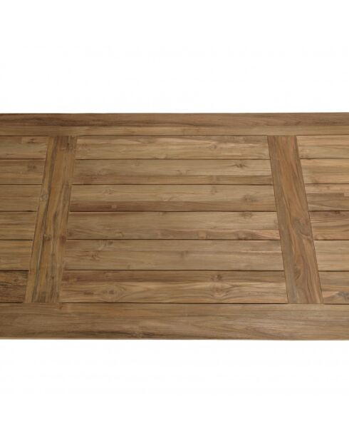 KALLY - Garten-Esstisch 320x100 cm, gekreuzte Beine aus recyceltem Teakholz