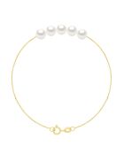 Bracelet Or jaune & Perles de Culture d'Eau Douce Rondes blanc naturel