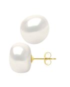 Boucles d'oreilles Or jaune & Perle de Culture d'Eau Douce Baroques blanc naturel