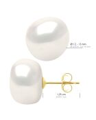 Boucles d'oreilles Or jaune & Perle de Culture d'Eau Douce Baroques blanc naturel