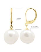 Boucles d'oreilles Or jaune & Perle de Culture d'Eau Douce Baroques blanc naturel