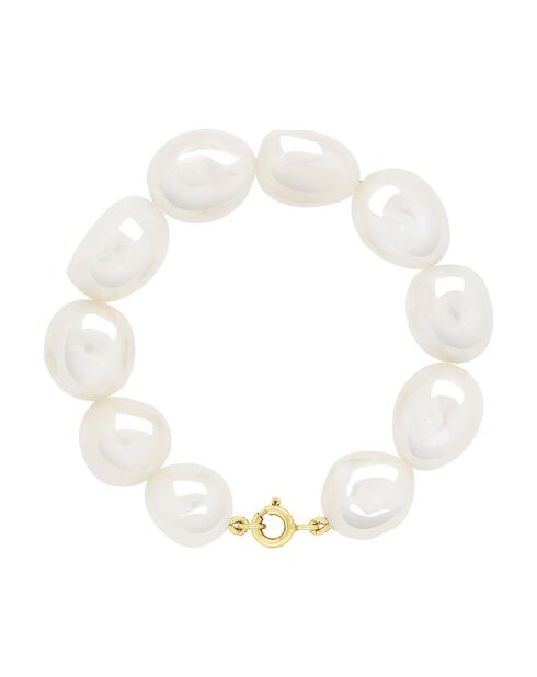 Bracelet Or jaune & Perles de Culture d'Eau Douce Baroques blanc naturel