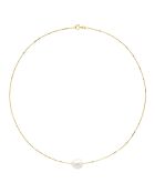 Collier Or jaune & Perle de Culture d'Eau Douce Baroque blanc naturel