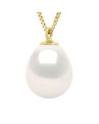 Collier Or jaune & Perle de Culture d'Eau Douce Poire blanc naturel