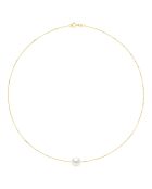 Collier Or jaune & Perle de Culture d'Eau Douce Ronde blanc naturel