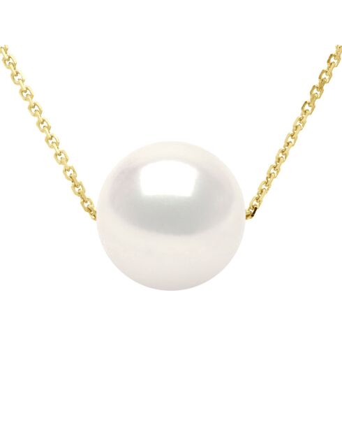 Collier Or jaune & Perle de Culture d'Eau Douce Ronde blanc naturel