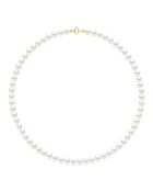 Collier Or blanc & Perles de Culture d'Eau Douce Semi-Rondes blanc naturel