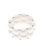 Bague 2 rangs Perles de Culture d'Eau Douce blanc naturel