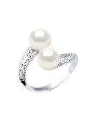 Bague Argent & Perles de Culture d'eau Douce Rondes blanc naturel