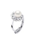 Bague Argent & Perle de Culture d'eau Douce Ronde blanc naturel