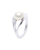 Bague Argent & Perle de Culture d'eau Douce Bouton blanc naturel