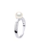 Bague Argent & Perle de Culture d'eau Douce Ronde blanc naturel