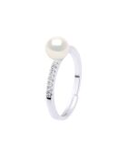 Bague Argent & Perle de Culture d'eau Douce Ronde blanc naturel