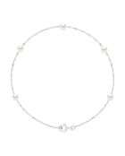 Bracelet Or blanc & Perles de Culture d'Eau Douce Rondes blanc naturel
