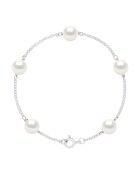 Bracelet Argent & Perles de Culture d'eau Douce Rondes blanc naturel