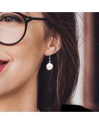 Boucles d'oreilles Argent & Perles de Culture d'eau Douce Baroques blanc naturel